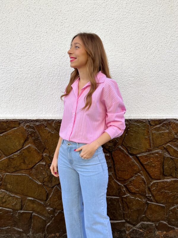 Camisa Rayas Basic Rosa - Imagen 2