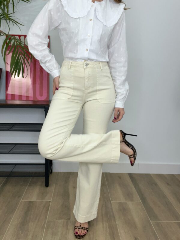 Pantalón Vaquero Beige - Imagen 3