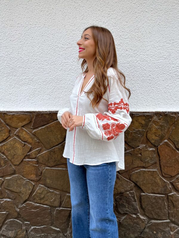 Blusa Bordado Teja - Imagen 6