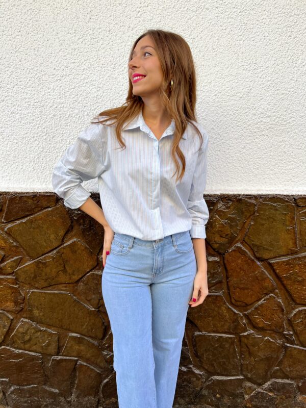 Camisa Rayas Basic Azul - Imagen 4