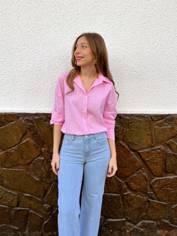 Camisa Rayas Basic Rosa - Imagen 4