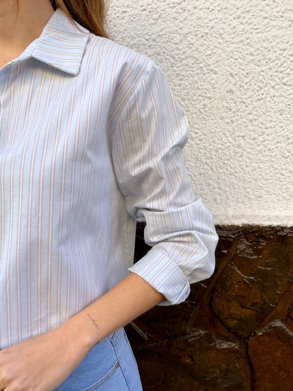 Camisa Rayas Basic Azul - Imagen 2