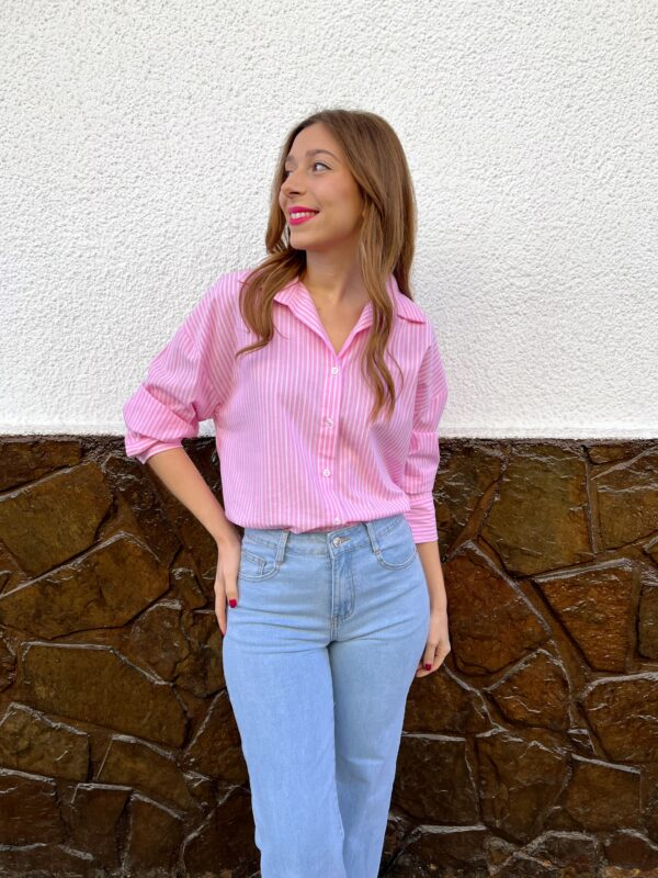 Camisa Rayas Basic Rosa - Imagen 5