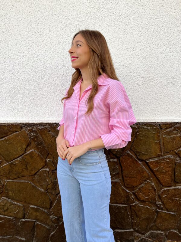 Camisa Rayas Basic Rosa - Imagen 6