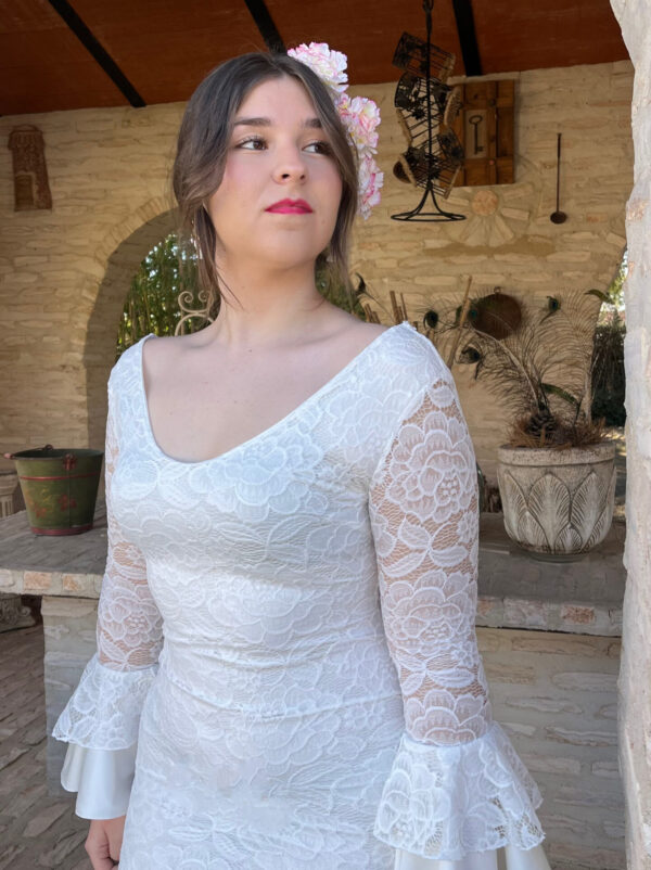 Vestido Flamenca Rocio Blanco - Imagen 2