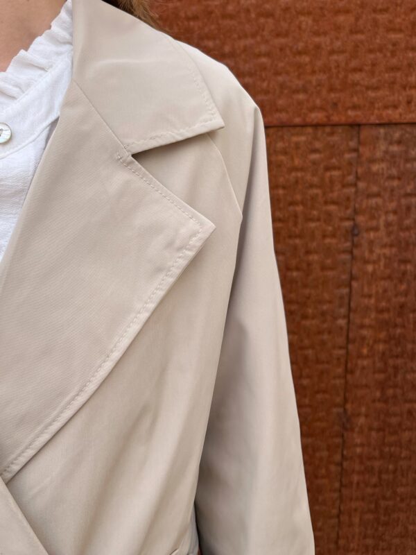 Gabardina Corta Beige - Imagen 2