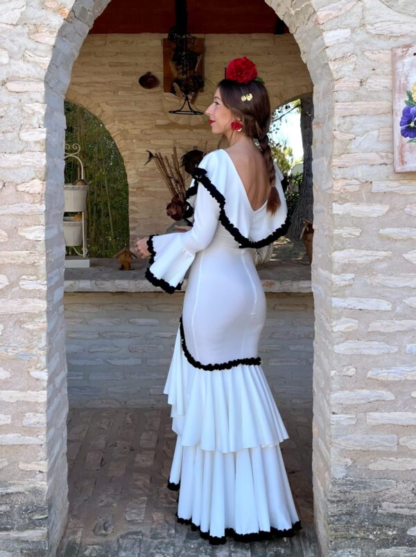 Vestido Flamenca Triana Blanco - Imagen 5