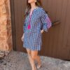 Vestido Camisero Vichy Azul Marino