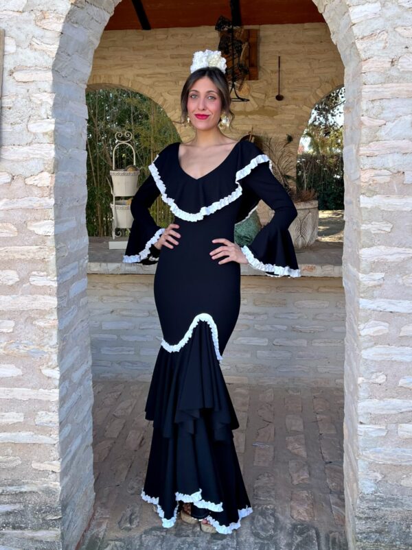 Vestido Flamenca Triana Negro - Imagen 3