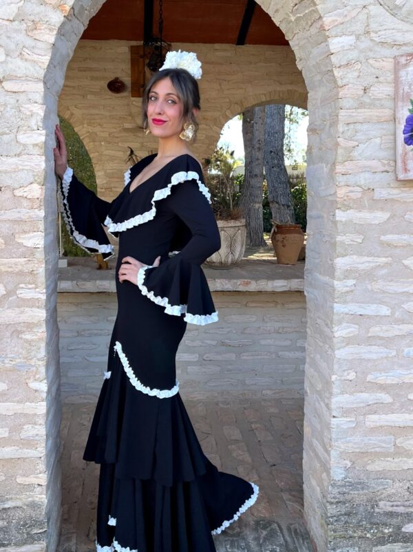 Vestido Flamenca Triana Negro - Imagen 4