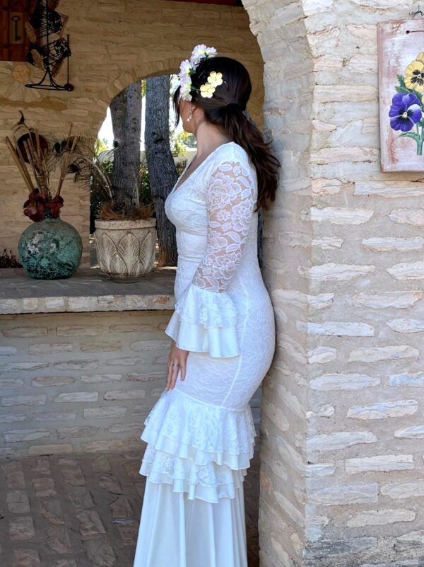 Vestido Flamenca Rocio Blanco - Imagen 3