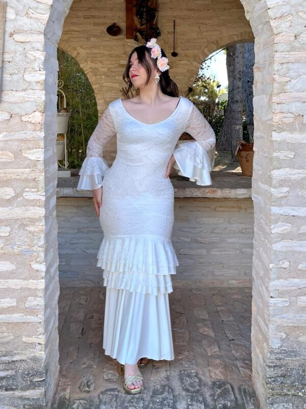 Vestido Flamenca Rocio Blanco