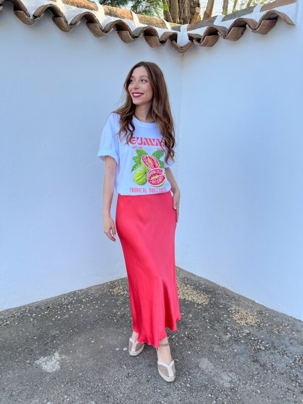 Falda Satén Coral
