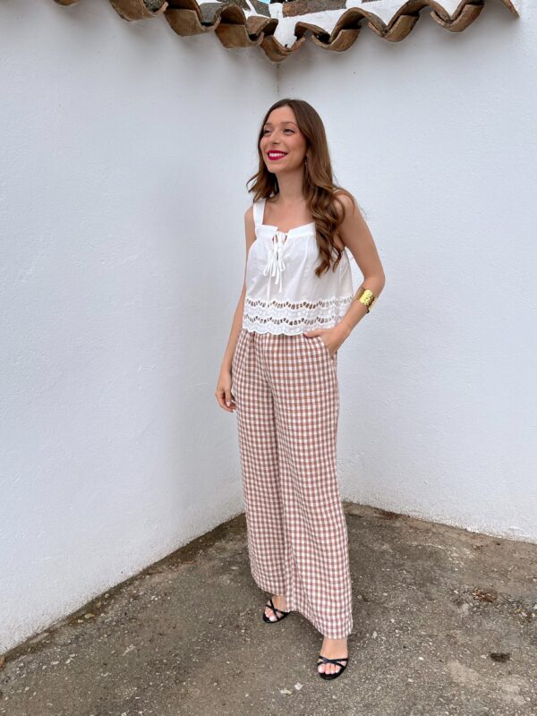 Pantalón Vichy Camel