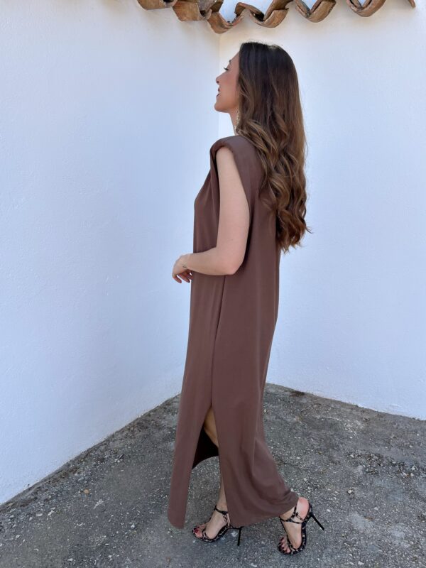 Vestido Hombreras Chocolate - Imagen 3
