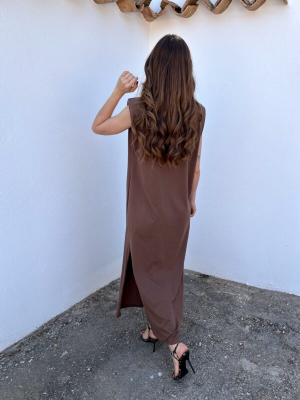 Vestido Hombreras Chocolate - Imagen 4
