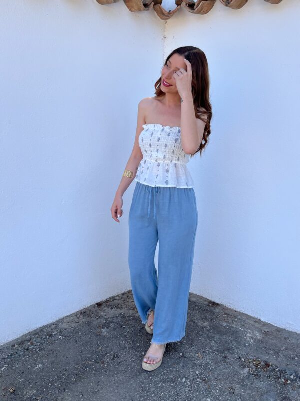 Pantalón Lino Azul - Imagen 6