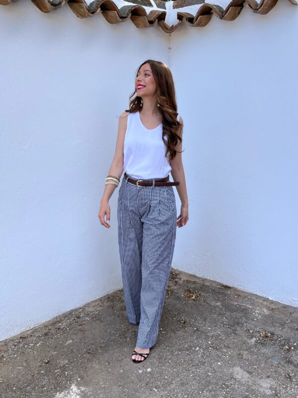 Pantalón Vichy Azul Marino - Imagen 2