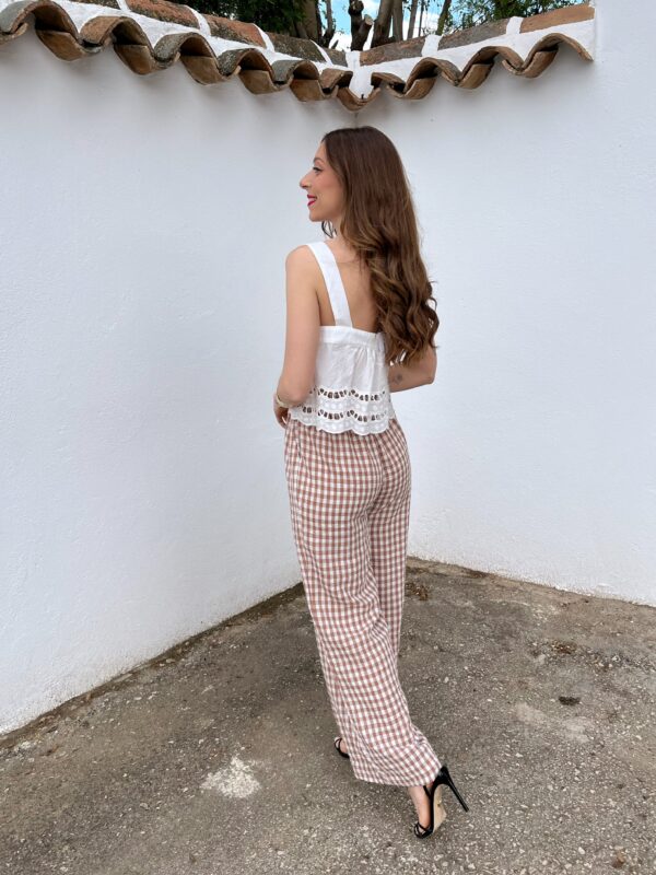 Pantalón Vichy Camel - Imagen 3