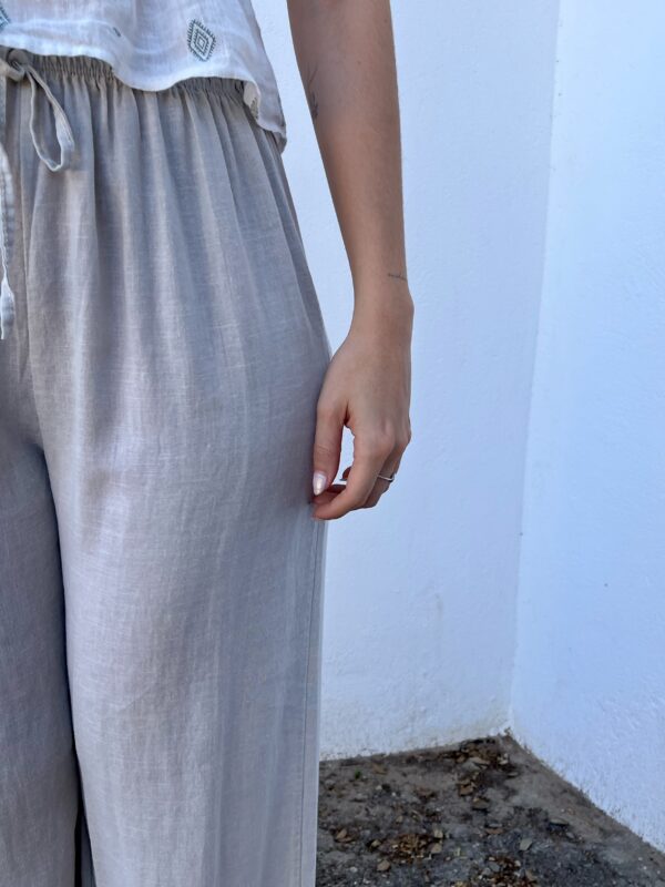 Pantalón Lino Beige - Imagen 2