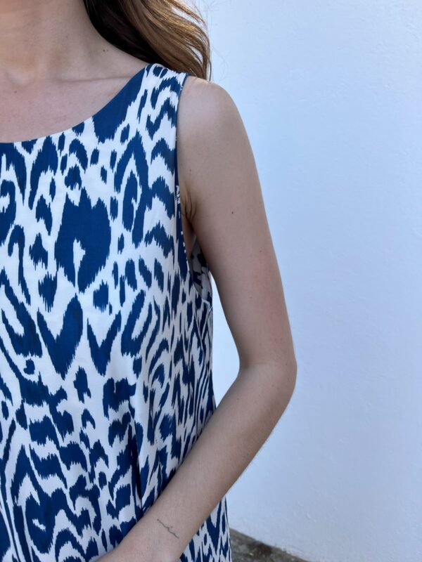 Vestido Licra Fría Azul Marino - Imagen 2