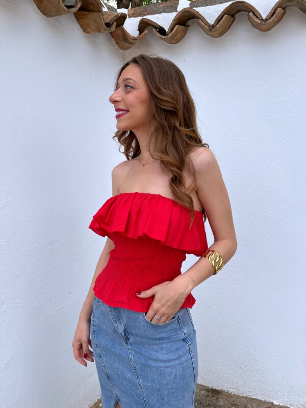 Top Volantes Rojo