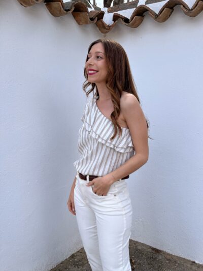 Top Asimétrico Beige