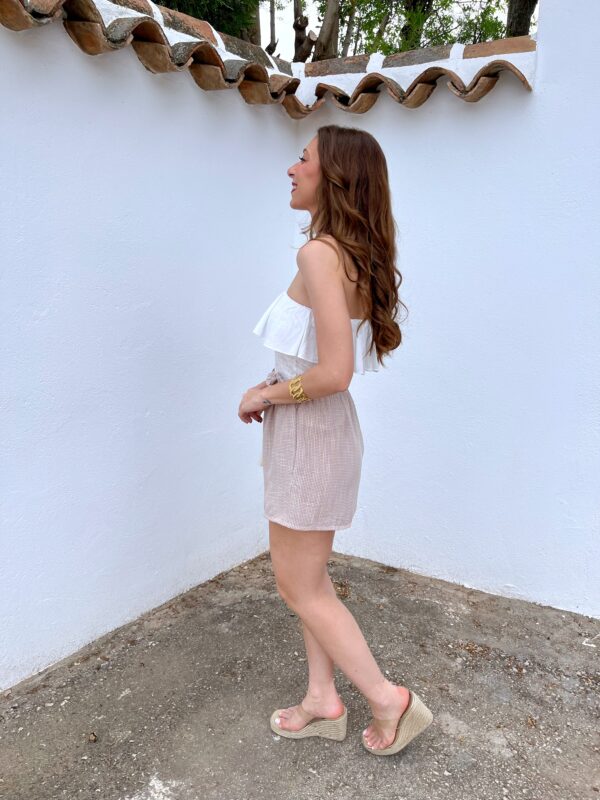Short Vichy Beige - Imagen 2