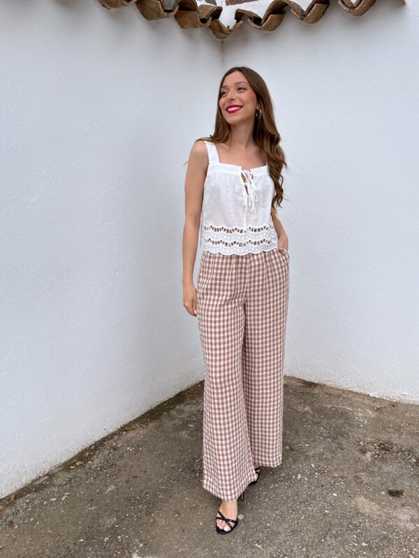Pantalón Vichy Camel - Imagen 5