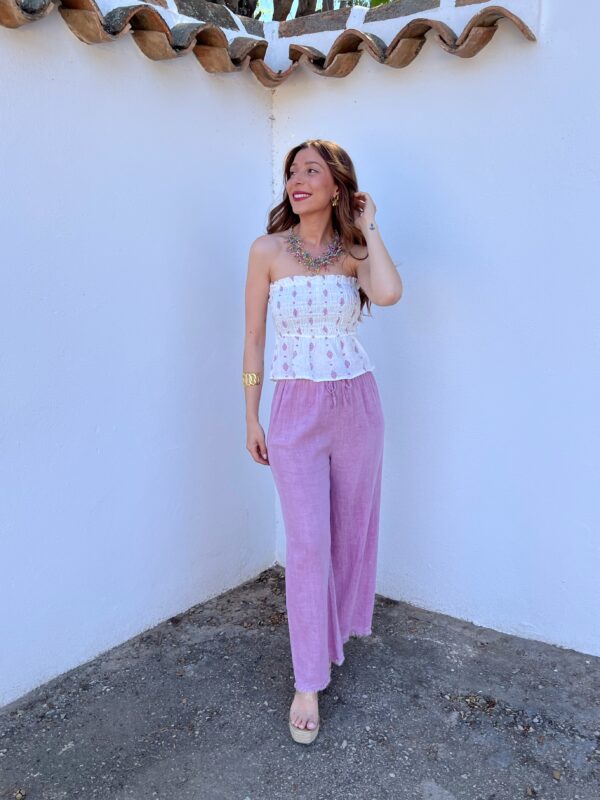 Pantalón Lino Lavanda