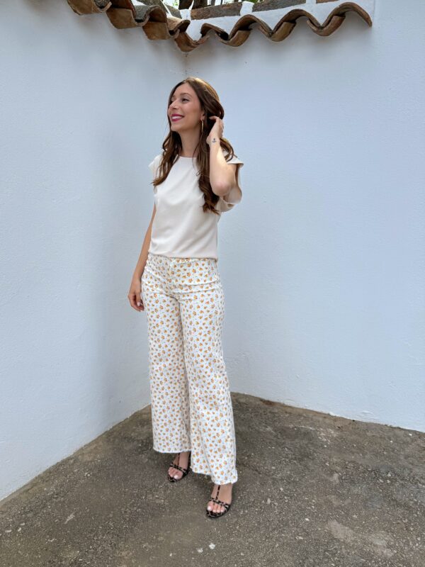 Pantalón Florecitas Naranja - Imagen 3