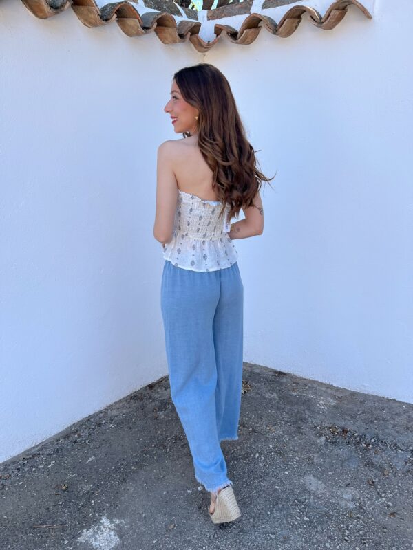 Pantalón Lino Azul - Imagen 3