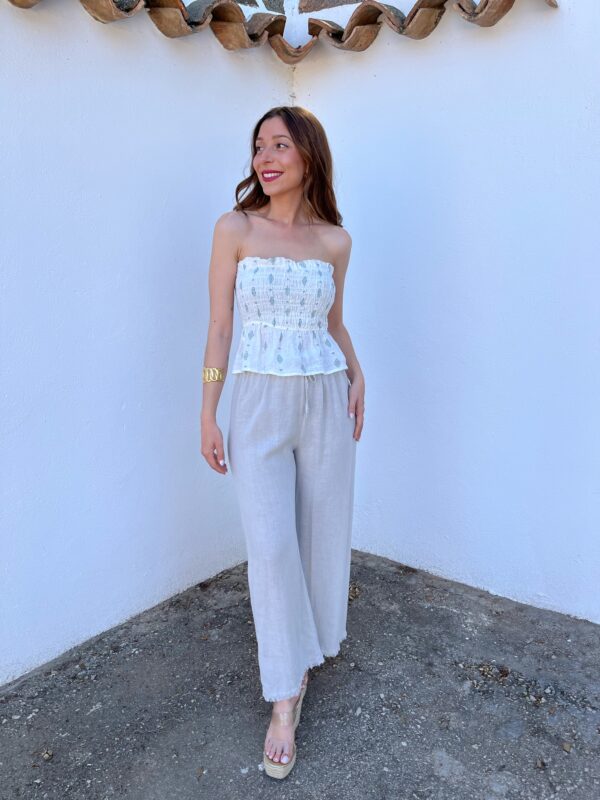 Pantalón Lino Beige