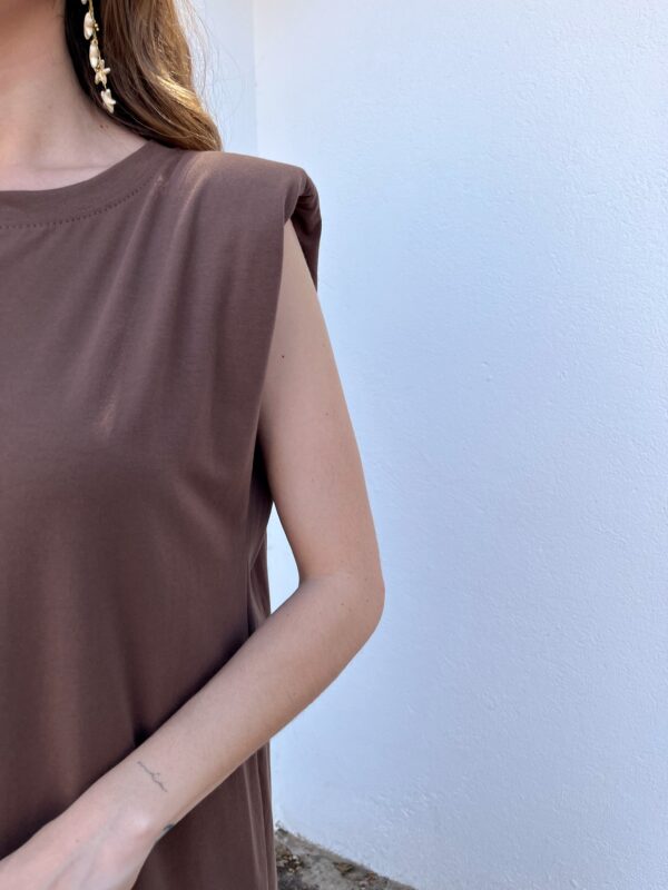 Vestido Hombreras Chocolate - Imagen 2