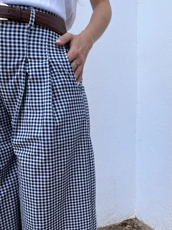 Pantalón Vichy Azul Marino
