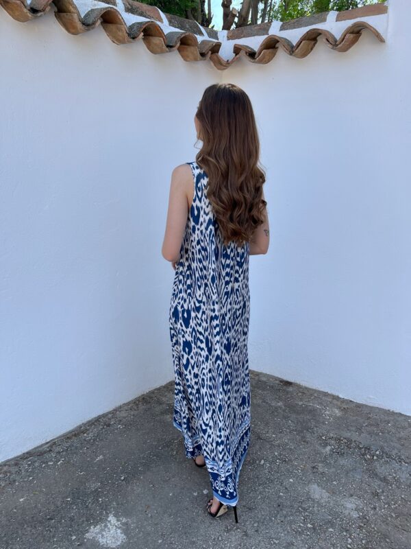 Vestido Licra Fría Azul Marino - Imagen 6