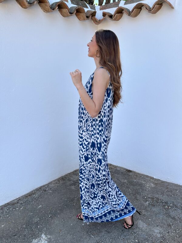 Vestido Licra Fría Azul Marino - Imagen 5