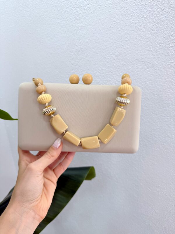 Cartera Beige Asa Bolitas - Imagen 2
