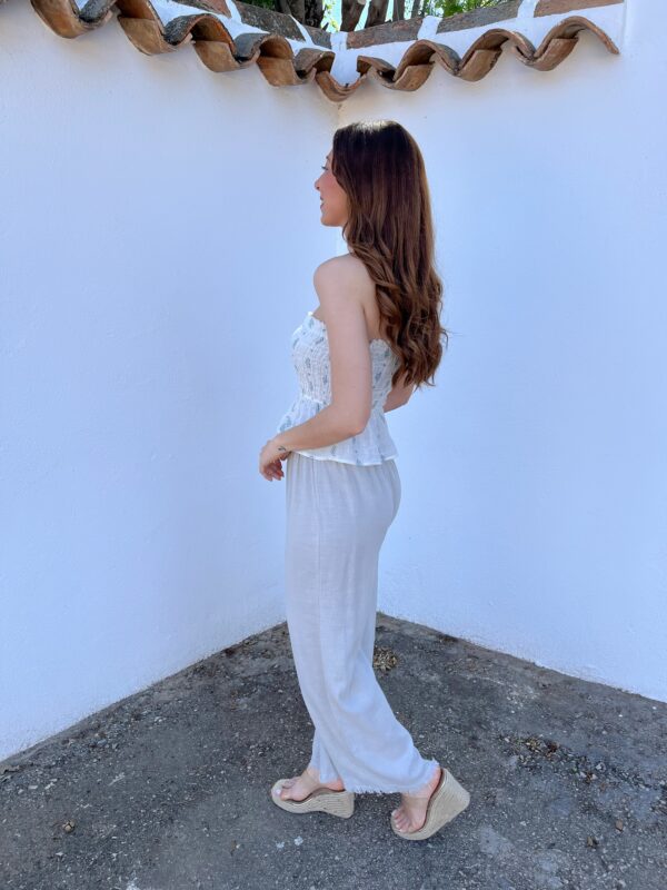 Pantalón Lino Beige - Imagen 3