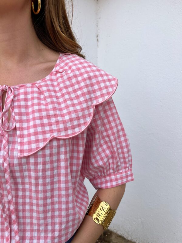 Blusa Vichy Rosa Bebé - Imagen 2