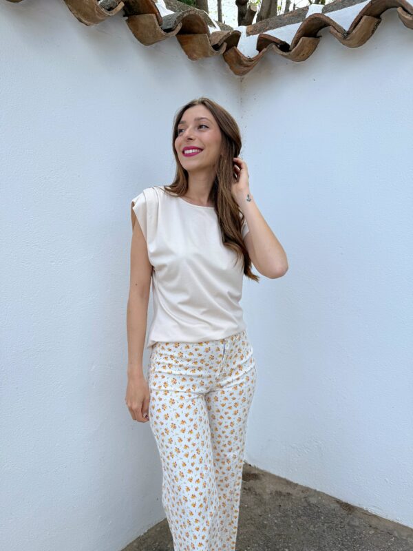 Camiseta Beige Pliegues - Imagen 3