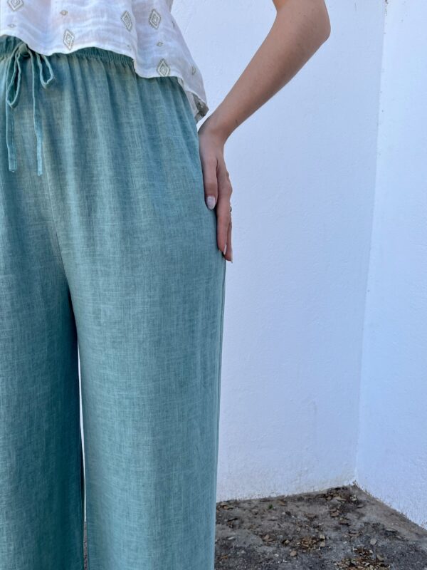 Pantalón Lino Aguamarina - Imagen 2