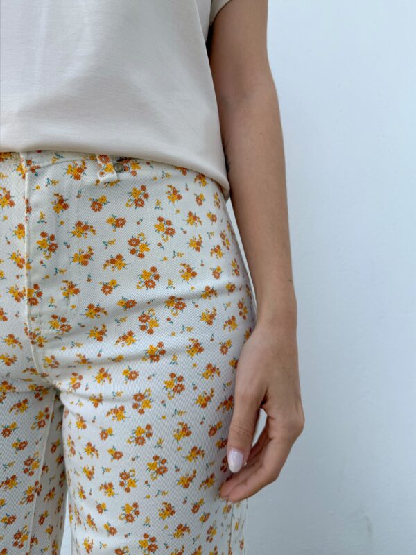 Pantalón Florecitas Naranja