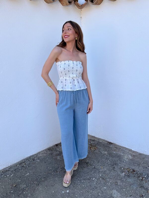 Pantalón Lino Azul - Imagen 5