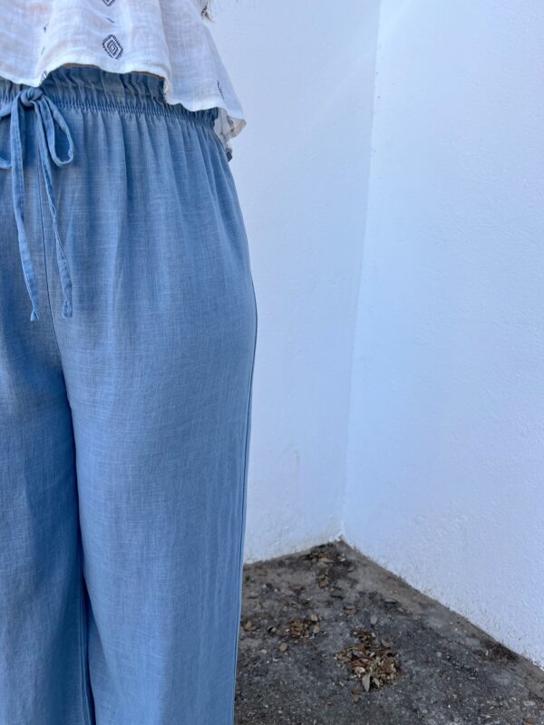 Pantalón Lino Azul - Imagen 2