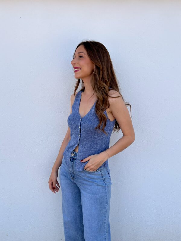 Top/Chaleco Glitter Azul - Imagen 3