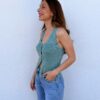 Top/Chaleco Glitter Aguamarina