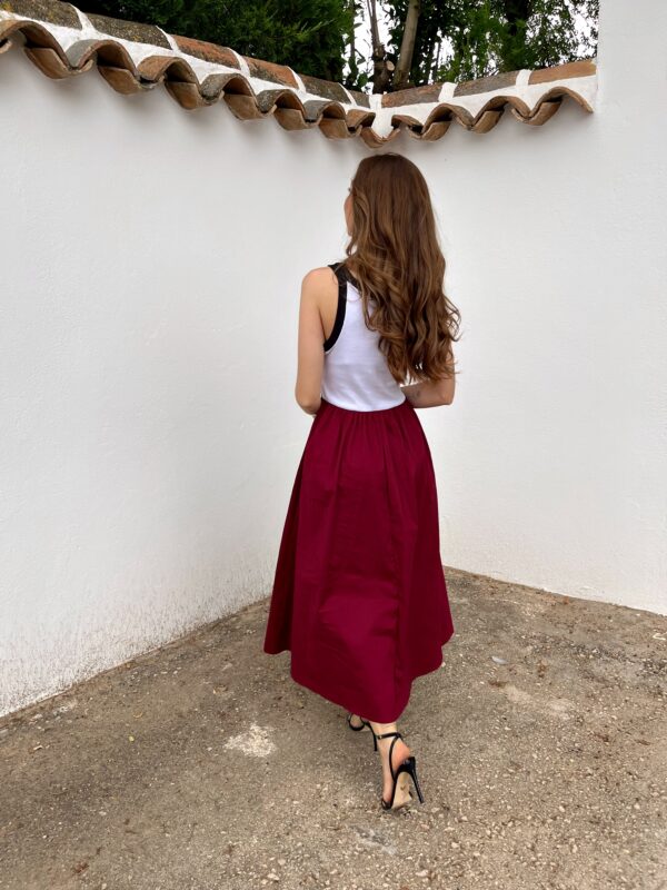 Vestido Manolita Combinado Burdeos - Imagen 4