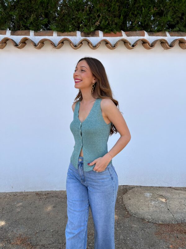 Top/Chaleco Glitter Aguamarina - Imagen 5