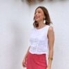 Top Tirantes Lino Blanco - Imagen 4